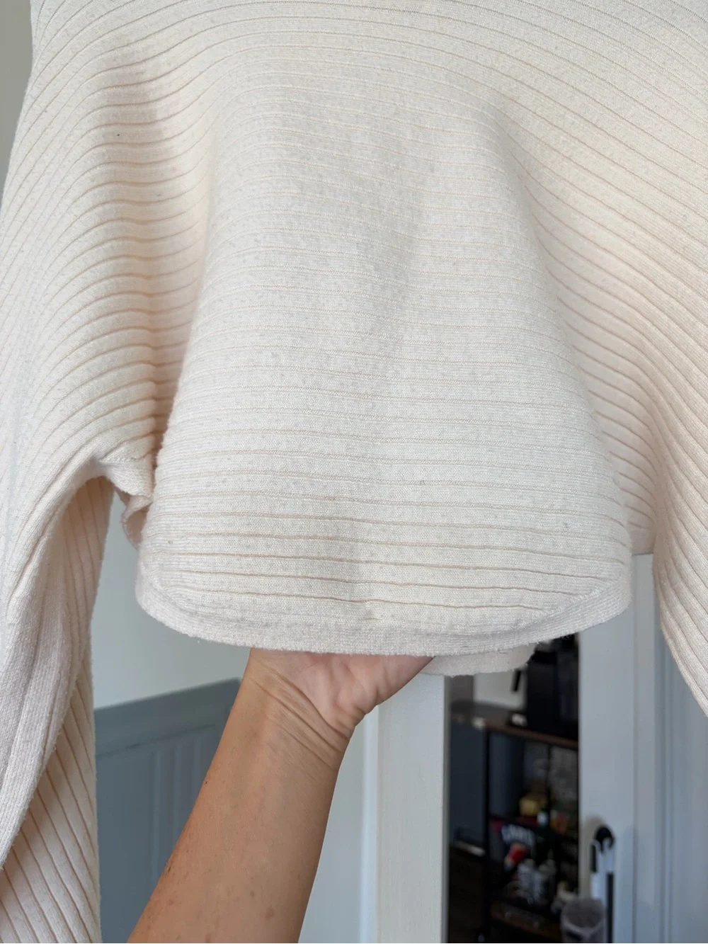 Free People Billie Mock Neck Sweater Cream Size Medium